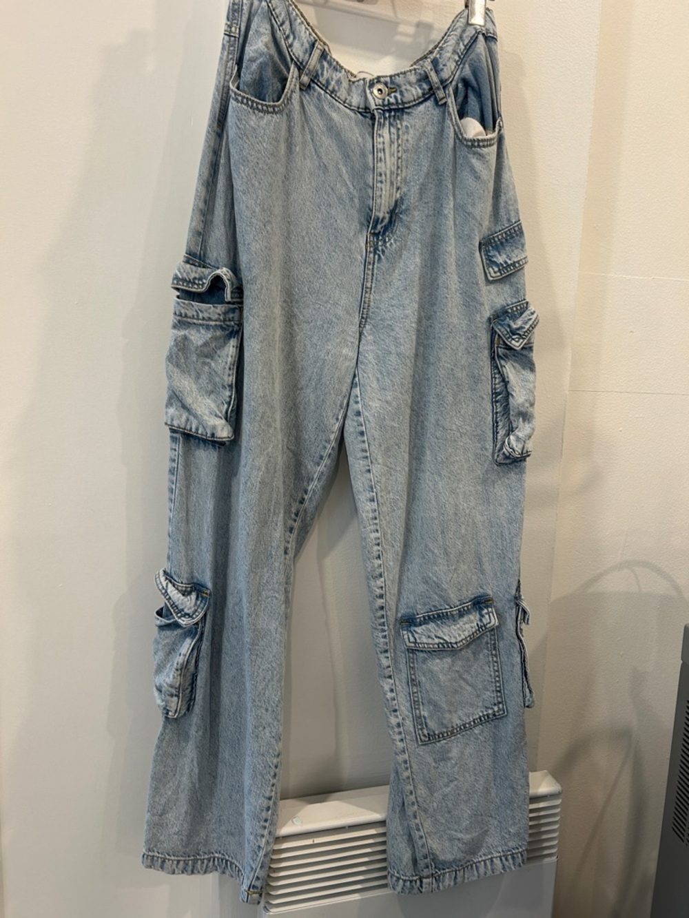 Ardene Light Blue Cargo Wide-Leg Jeans